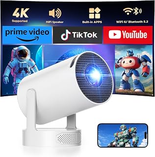 Mini Projector with Bluetooth Speaker Base, Upgraded…