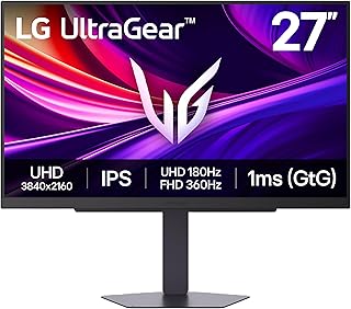 Compare LG 27G810AB 27inch Ultragear 4K UHD 3840 x 2160 IPS Gaming Monitor, Dual Mode UHD 180Hz or FHD 360Hz, 1ms, NVIDIA GSync, AMD FreeSync Premium, VESA DisplayHDR 400, HDMI 2.1, Black at KSA Price