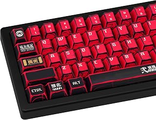 Compare Red and Black PBT Keycaps, Manga Japanese Style Keyboard Keycaps at KSA Price