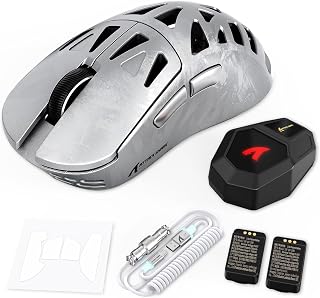 Compare ATTACK SHARK RS6 Lightweight Gaming Mouse, PAW3955MAX Sensor Computer Mouse with Nordic54L15, 8KHz Polling, 52K DPl, C06ULTRA Coiled Cable  White & Stickers at KSA Price