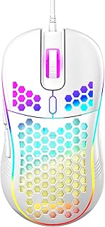 Techsea Honeycomb Wired Gaming Mouse, RGB Backlight…