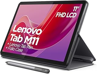 Compare Lenovo Tab M11 Android Tablet | 11 Inch Full HD 1200p | 128 GB | Lenovo Tab Pen + Folio Case | WiFi | 4 GB RAM | Luna Grey | Designed for Portable Entertainment at KSA Price