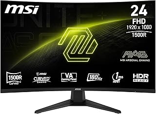 Compare MSI MAG 244C 24 Inch FHD Curved Gaming Monitor  1500R 1920 x 1080 VA Panel, 1ms, Adaptive Sync  DP 1.2a, HDMI 2.0b CEC at KSA Price