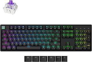 Compare Keychron K10 HE Wireless Magnetic Switch FullSize Keyboard | HallEffect Magnetic Gateron DoubleRail Switches | HotSwappable | 2.4 GHzBluetooth 5.2  USBC | English & Arabic Layout at KSA Price