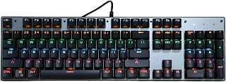 Compare Gaming Mechanical Keyboard, 104 Keys Full Size Computer Keyboards, Ergonomic Backlit Keyboard with 9 Lighting Effects for Desktop, PC and Laptop, 26 Keys Conflict Free, Black at KSA Price