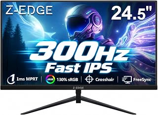 Compare ZEdge 24.5 inch 300Hz 280Hz 240Hz Gaming Monitor, UG25S FHD 1080p, Ultra Fast MPRT 1ms, IPS Monitor Gaming, PC Computer Monitor, 16.7M Colors, DP x2, HDMI x2 at KSA Price