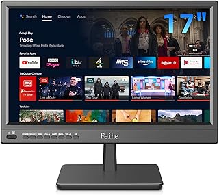 Compare Feihe 17 inch Small Smart TV Builtin Android Operating System, HD Flat Screen Compact Smart Television for Kitchen, Home, RV Camper or OnTheGo Entertainment at KSA Price
