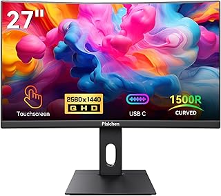 Compare Curved 27 Inch Touchscreen Monitor, QHD 2K 2560x1440 85Hz Computer Monitor, 99% sRGB, Builtin Adaptive Sync, with Display Port HDMI, Eye Care, VESA at KSA Price