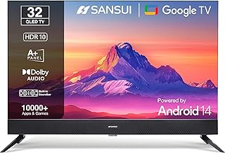 Compare SANSUI 80cm 32 Google TV with QLED Display, HDR10, Dolby Audio, Builtin Soundbar, Filmmaker Mode, 60Hz Refresh Rate JSS32GSQLED Black at KSA Price