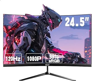 ZZA 24.5 Inch Monitor 3000R 120Hz PC Screen…