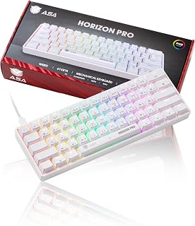 Compare ASA 60% Wired Mechanical Gaming Keyboard with RGB LED Backlit with AntiDust Switches for Windows PC USBC Horizon Pro White Switches 61 at KSA Price