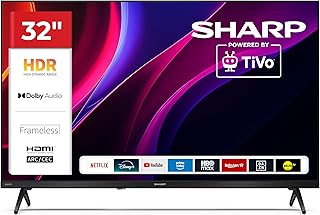 Compare Sharp 32HE2345E  TiVo TV, 32 inch HD, Frameless, 60Hz, HDR10, 2 x 8 W Sound, HDMI 3, USBx2, Black at KSA Price