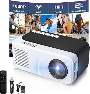 Mini Projector, HD 1080P WiFi Video Projector,…