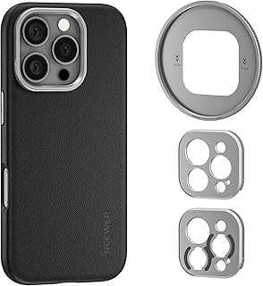 Compare Neewer Phone Case for 16 Pro, TPUPC Nonslip Protective Heavy Duty Phone Cover with Modular Backplates for 67mm Filter17mm LensT Mount Lens, Compatible with iPhone 16 Pro MagSafe Moment, PA083P at KSA Price