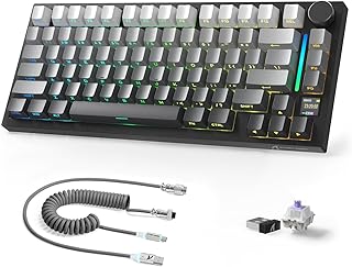 Compare A.JAZZ X ATTACKSHARK X820Ultra Wireless Mechanical Keyboard&C01Ultra Cable,2.4GBTUSBC Wired,75% Layout 80Key,TFT Color Display&CNC Knob,RGB Backlit HotSwap,4000mAhBlack Gradient（Purple Switch） at KSA Price