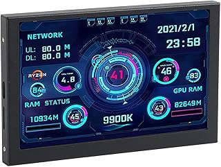 Compare Computer Temp Monitor, 5in 800x480 IPS Screen PC CPU GPU RAM Data Monitor Selectable Themes Energy Saving PC Temperature Display for AIDA64 at KSA Price