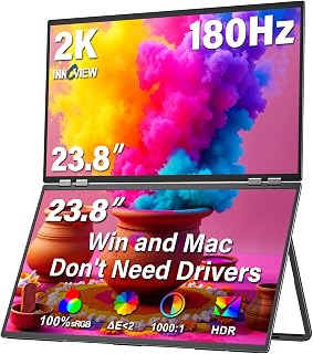 InnoView 23.8" 2K Dual Mnonitor Built-in Speakers…