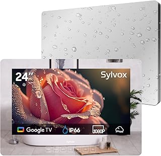 Compare SYLVOX 24'' Smart Waterproof TV, Magic Mirror TV for Bathroom, 1080P, Bass Boost, IP66, AntiFog, Builtin APP Store, and Voice Assistant On Wall Model at KSA Price