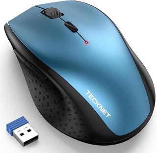 Compare TECKNET Wireless Mouse for Laptop, 4800 DPI Optical Computer Mice with 6 Adjustable Levels, 30 Months Long Battery Life 2.4G Cordless USB Silent Mouse for Notebook, PC, Office Home Work  Indigo Blue at KSA Price