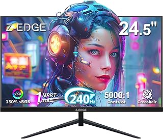 Compare ZEdge 24.5" Gaming Monitor, ZEdge UG25I FHD 1920x1080 240Hz Gaming Monitor, 1ms Frameless LED, AMD Freesync Premium Display Port HDMI Builtin Speakers at KSA Price