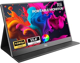 Rii Portable Monitor, 15.6” 1080P FHD USB-C HDMI Computer…