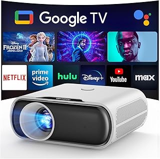 GoogIe TV Smart Projector with WiFi and Bluetooth,…