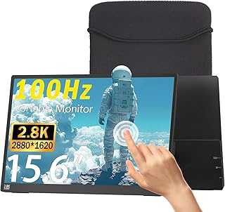 Compare Portable Monitor Touchscreen 15.6" 2.8K Laptop Screen Extender 2880x1620,100Hz,100％sRGB,w45° Adjustable Stand,mini HDMI USBC Computer Display for Laptop PC Phone Mac at KSA Price