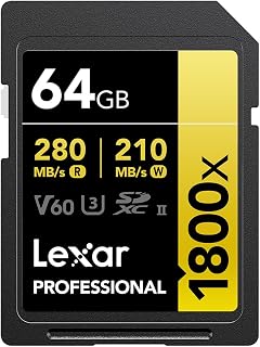 Lexar Gold Series Professional 1800x 64GB UHS-II U3…