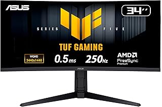 Compare ASUS TUF Gaming VG34WQML5A Series 5 Gaming monitor ― 34inch WQHD FastVA panel, 250HzOC, 0.5ms, AMD FreeSync Premium, DisplayHDR 400, 95Percent DCIP3, DisplayWidget Center, Gaming AI, HDMI 2.1 at KSA Price