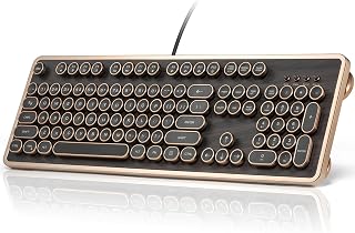 GLENCREAG RK104 Retro Typewriter Mechanical Keyboard,…