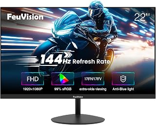 Compare FeuVision 22inch 144Hz Computer Monitor FHD 1080p, PC Gaming Monitor, 1ms, 3Sided Frameless, Ultra Slim, VESA Mountable, AntiBlue Light Design, HDMI, VGA at KSA Price