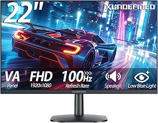 Compare XUNDEFINED 22" inch Monitor wtih Speakers FHD 1080P VA Computer Display Screen 100Hz 1ms MPRT Response Time 3000:1 Contrast 120% sRGB HDR FreeSync HDMI VGA for Office and Gaming at KSA Price