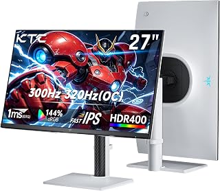 Compare KTC Monitor 27inch White Gaming Monitor WQHD 2560x1440 Fast IPS, 300Hz Supports 320Hz via Overclocking 1ms 144% sRGB High Brightness 450cd㎡, Low Blue Light, FlickerFree, 2 x HDMI, 1 x DP H27E6 at KSA Price