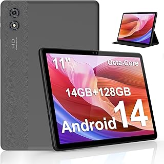 Compare Tablet 11 Inch Android 14 Tablet Octa Core 14GB RAM 128GB ROM 1TB Expansion 8000mAh Widevine L1 2.4G+5G WiFi 6 Bluetooth 5.0 Dual Camera 8MP + 2MP Tablets PC with Protective Case Grey at KSA Price