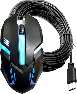 Compare Long USB C Mouse 50FT, High Performance Wired Mouse  USB Mouse for Windows PC Desktop, Laptop, Notebook, Mac, computerand Chromebook, for Righty or Lefty Use at KSA Price