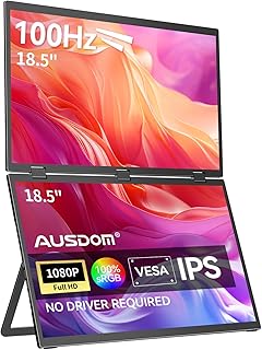 AUSDOM 18.5" Dual Screen Portable Monitor, 18.5…