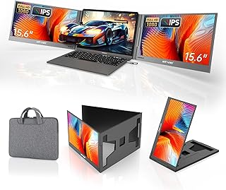 Compare MTVIKI 15.6‘’ Laptop Screen Extender Triple Monitor, Potable Monitor, Compatiable with WindowsMacBook M1~M5, FHD 1080P, 360° Rotation, Included Carrying Case & Need Driver Installation at KSA Price