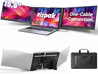 Compare Portable Monitor Extension Cable Single Cable, Ultra Slim 15.6" Portable Triple Monitor 1080P IPS Display, USBCUSBA Connection, Travel Monitor for 13A Laptops at KSA Price