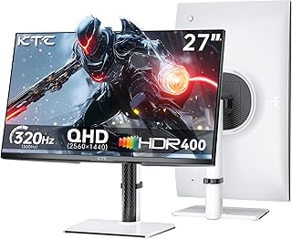 Compare KTC 27 Inch White Gaming Monitor 300Hz320Hz, QHD 1440P Fast IPS Computer Monitor with Adaptive FreeSync, HDR400, HeightPivotSwivelTilt Adjustable, DP&HDMI, H27E6 at KSA Price
