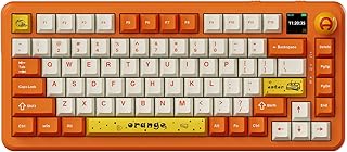 Compare Ajazz AK820MAX 75% Mechanical Keyboard with TFT Smart Display&Knob,Gaming Keyboard with RGB Backlit,81 Keys Hot Swappable Keyboard for BT5.12.4GTypeC Orange White·Avocado Switch at KSA Price