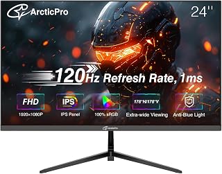 Compare ArcticPro 24 Inch Monitor 120Hz, FHD Computer Monitor, IPS, 1ms, 1080p at KSA Price