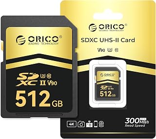 Compare ORICO SD Card 512GB UHSII, C10, U3, V90, 8K UHD, 4K UHD, Full HD, Read Speed Up to 300MBs, SDXC Memory Card for Professional Photographers and Videomakers  SD90 at KSA Price