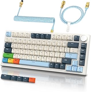 Compare ATTACK SHARK K85 Rapid Trigger 75% Wired Mechanical Gaming Keyboard Gasket with Adjustable Actuation Magnetic Switch Knob RGB Backlit Coiled Cable Extra 5 Dyesub PBT Keycaps for Win Mac GamerBlue at KSA Price