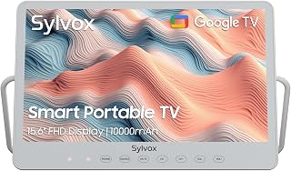 Compare SYLVOX Smart Portable TV, 15.6'' Rechargeable Television 12V 10000mAh Battery Operated TV, IP66 Waterproof, Wireless, Google Assistant, Small Television for Bedroom Bathroom Kitchen Camping at KSA Price