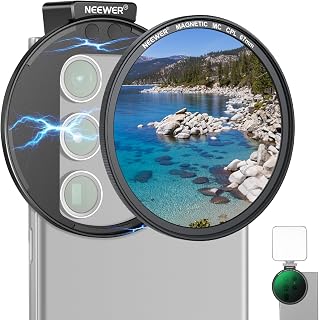 Compare NEEWER 67mm Magnetic CPL Filter for Phone, Circular Polarizing Filter with Cold Shoe Phone Camera Lens Clip, Photography Accessories Compatible with iPhone Samsung Galaxy Android Cell Phones at KSA Price