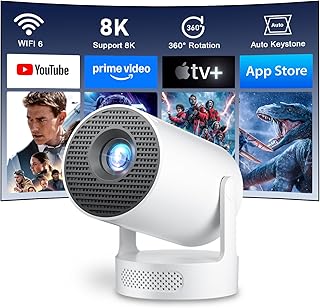 Compare 2026 Upgraded Mini Smart Projector 8K Android 14,15000Lumens WiFi6 Bluetooth5.4, Builtin Apps & Auto Keystone, Compact Outdoor 4K Projector & Home Video Projector Support 8K 1080P بروجكتر at KSA Price