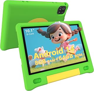 Kids Tablet 10 inch, Android 14 Octa Core, 8GB…