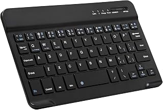Compare Xukinroy UltraSlim Bluetooth Keyboard Portable Mini Wireless Keyboard Rechargeable for Apple iPad iPhone Samsung Tablet Phone Smartphone iOS Android Windows 7 inch Black at KSA Price