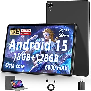 Compare 10 Inch Tablet, Android 15 Tablets with 18GB RAM+128GB ROM Expand to 1TB, Octa Core 1280*800 IPS HD Display, 6000mAh Battery, 5MP+8MP Dual Camera, 5G2.4G WiFi at KSA Price