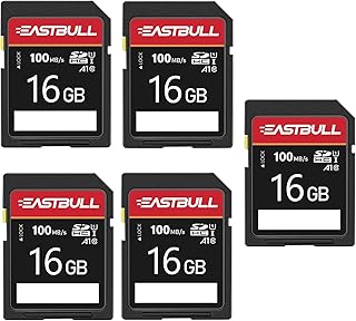 Compare 5Pack of SD Card 16GB EASTBULL Class 10 SD Card U1 V30 HighSpeed 100MBs Read SDHC Memory Card 5Pack for Camera, Full HD Video, with 5 Mini Cases 16 GB, 5 Pack at KSA Price